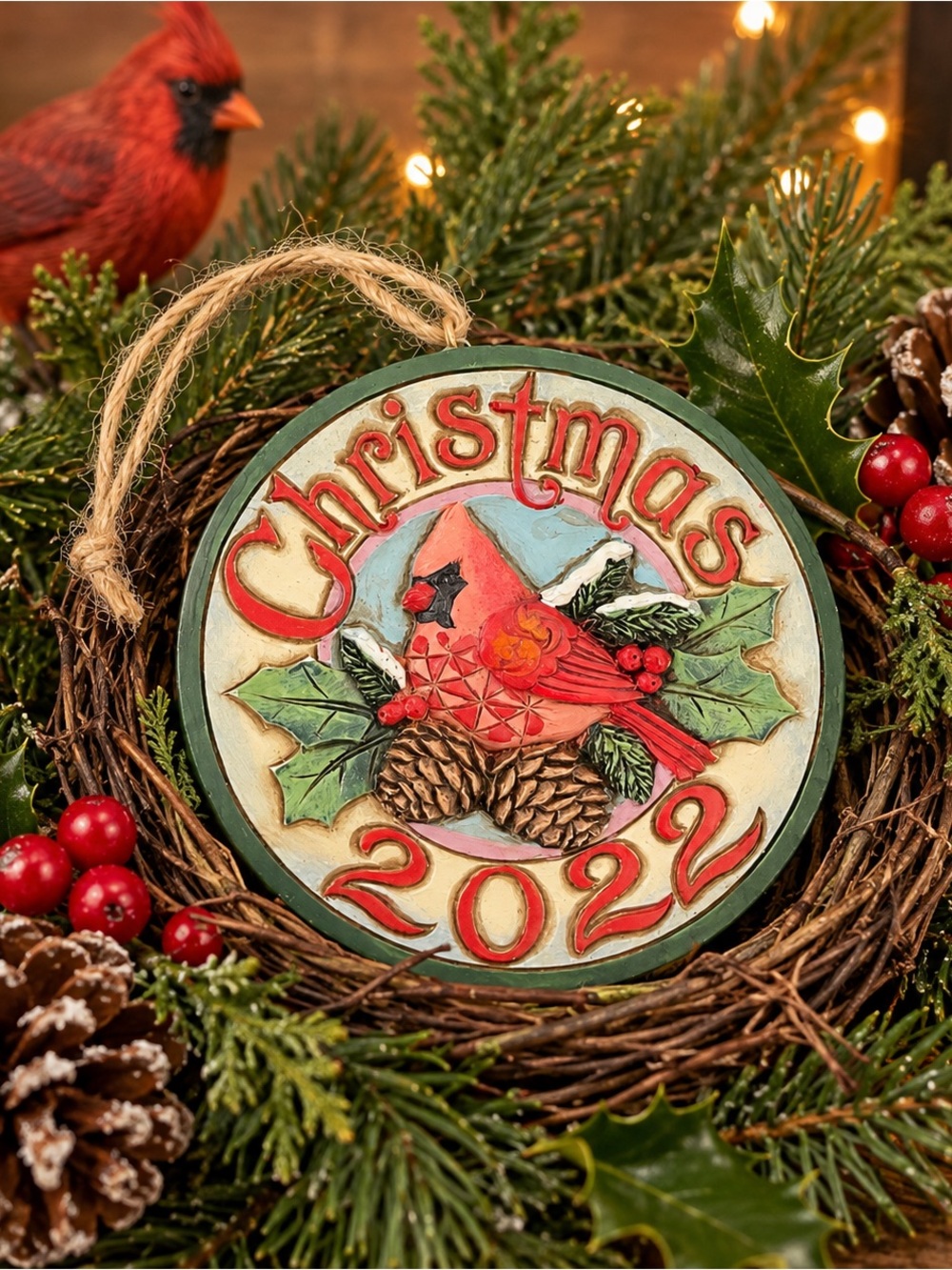 Jim Shore 2022 Dated Cardinal Christmas Ornament #6010841 with Original Box